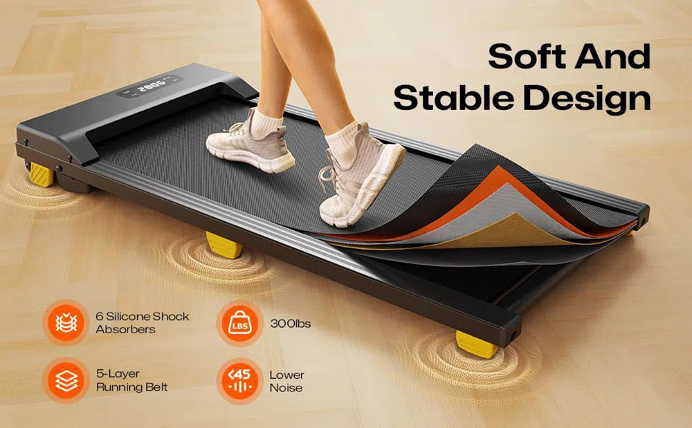 SYSURO S1L gyalogl&oacute;pad fut&oacute;pad, 136 kg, 0,1-10,2 km/h, 9%-os lejtő, 5 r&eacute;tegű szalag, LED kijelző, t&aacute;vir&aacute;ny&iacute;t&oacute;