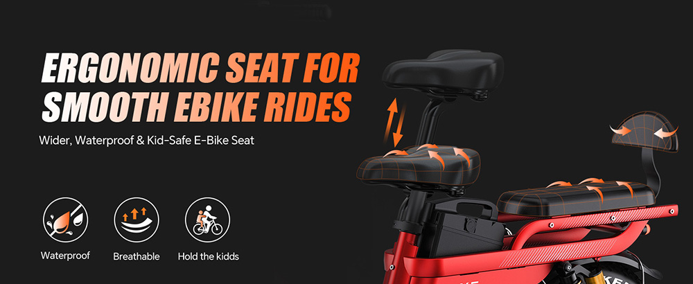 TESWAY X5 Pro Electric Bike, 1000W Motor, 48V 60Ah Battery, 20*4.0-inch Tires, 50km/h Max Speed, 300km Max Range, Dual Hydraulic Brakes, Full Suspension, Shimano 7-speed - Red