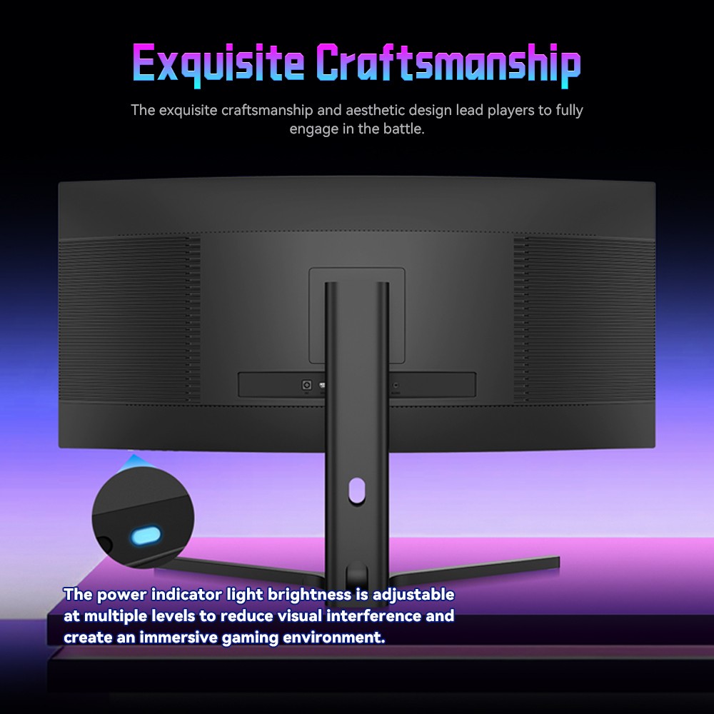 TITAN ARMY C34A1R 34 Zoll Gaming-Monitor, 3440 x 1440 21:9 1500R Curved Screen, 165 Hz Bildwiederholrate, 99 % sRGB, HDR400, 1 ms MPRT, FreeSync & G-Sync, Game+ Assist, Low Blue Light, h&ouml;henverstellbarer St&auml;nder und Wandmontage m&ouml;glich