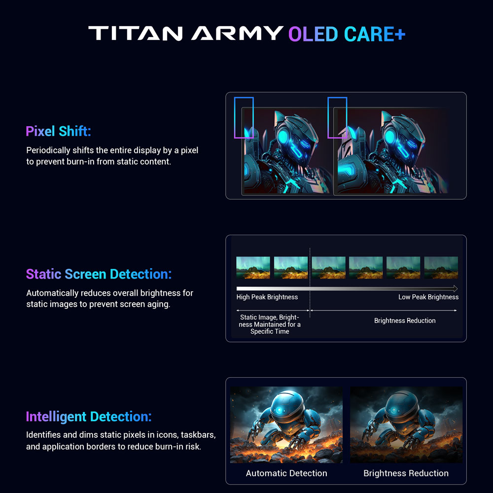 Refurbished TITAN ARMY G27T8T Gaming Monitor, 26.5-inch 2560*1440 QD-OLED Screen, 360Hz Refresh Rate, 0.03ms GTG, 1000 nits, HDR 400, Adaptive-Sync, 65W Type-C Charging, Dual Speakers, Ambient Light, 2*HDMI 2.1 1*DP 1.4 1*USB-A 1*USB-B 1*Audio