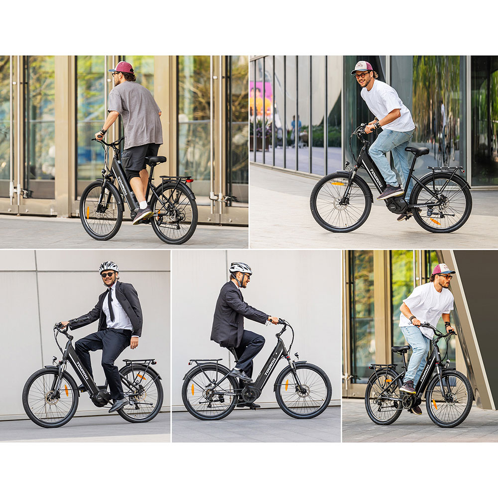 Touroll MA1 Electric Bike, 250W Mid-drive Motor, 36V 13Ah batéria, 26 palcové pneumatiky, max. rýchlosť 25 km/h, max. dojazd 110 km, hydraulické kotúčové brzdy, odpružená vidlica s uzamykaním, Shimano 7 rýchlostí - EU Plug