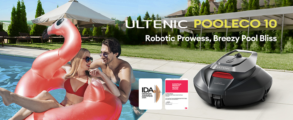 Robotický čistič bazénov Ultenic Pooleco 10, 90min prevádzky, 5200mAh, 2x motor, pre podzemné/nadpozemné bazény do 850 m2.ft