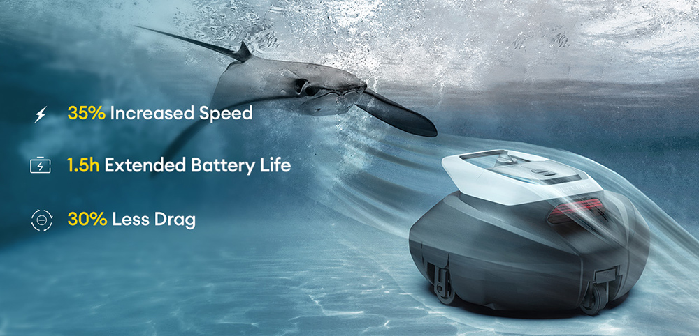Robotický čistič bazénov Ultenic Pooleco 10, 90min prevádzky, 5200mAh, 2x motor, pre podzemné/nadpozemné bazény do 850 m2.ft