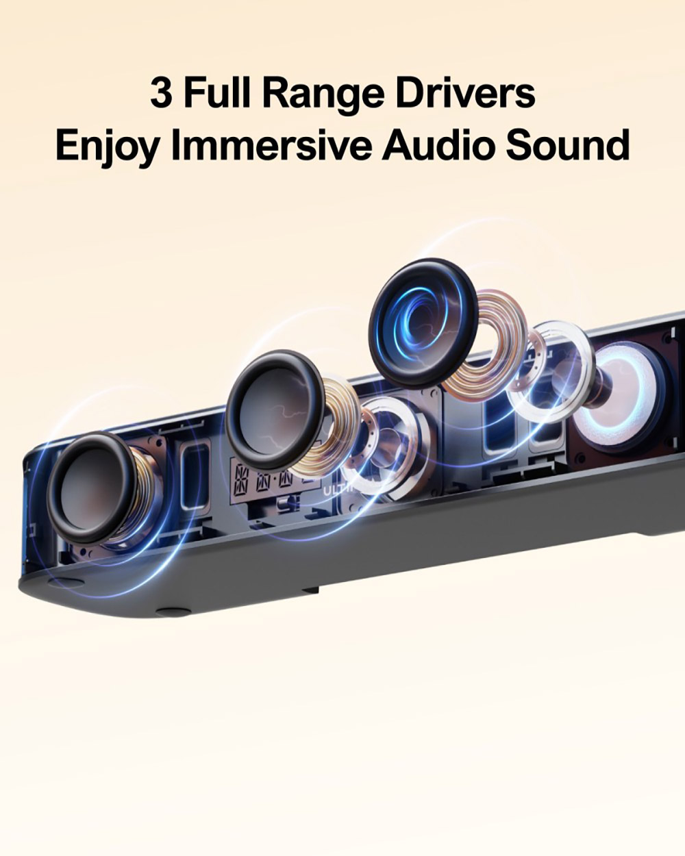 Ultimea Aura A40 7.1 Soundbar + 1 * Pair Steady 310 Speaker Stands, ovládanie aplikáciou, 10 pásiem nastavenia ekvalizéra, 121 prednastavených matíc EQ, Bluetooth 5.3, špičkový výkon 330 W
