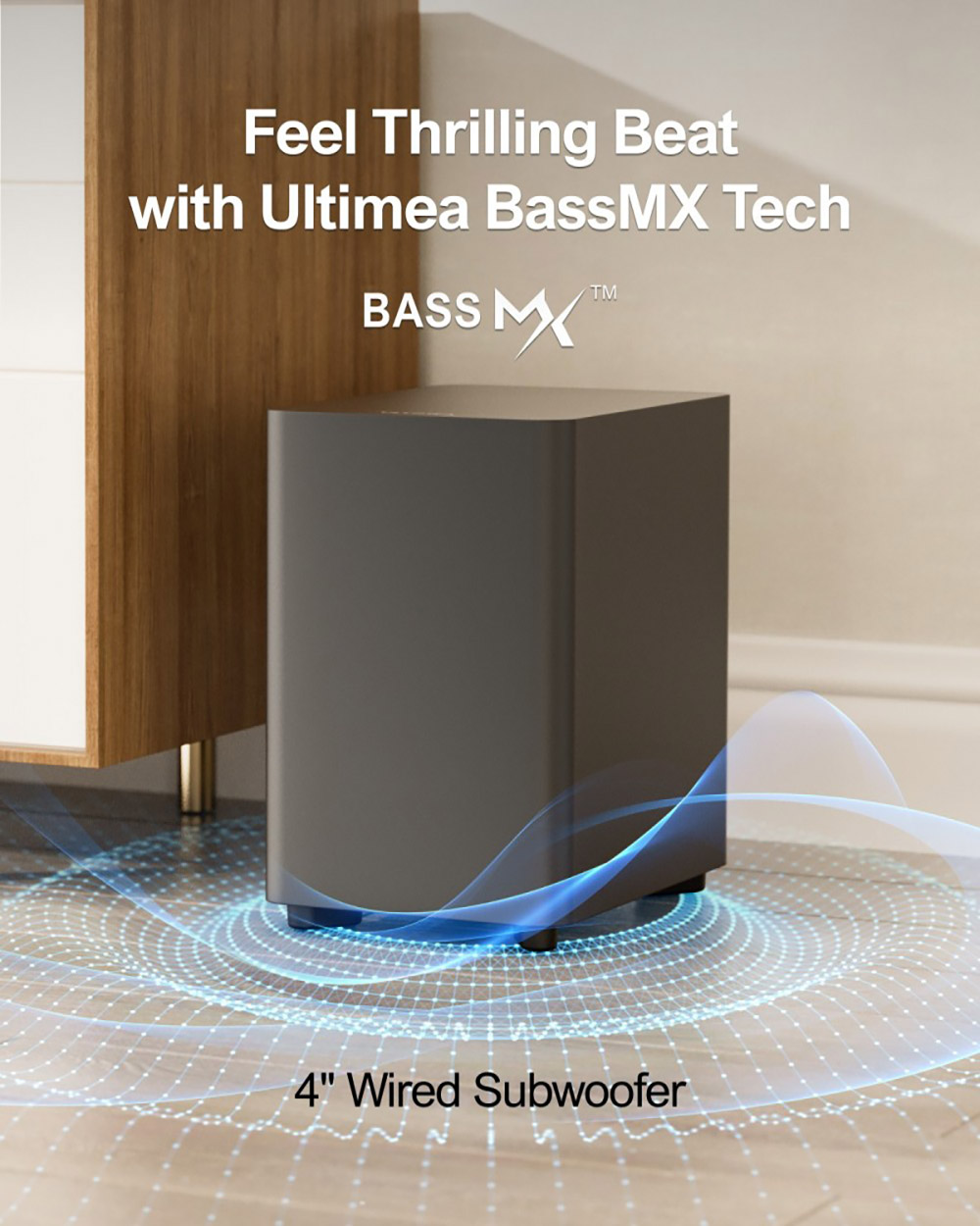 Ultimea Aura A40 7.1 Soundbar + 1 * Pair Steady 310 Speaker Stands, ovládanie aplikáciou, 10 pásiem nastavenia ekvalizéra, 121 prednastavených matíc EQ, Bluetooth 5.3, špičkový výkon 330 W