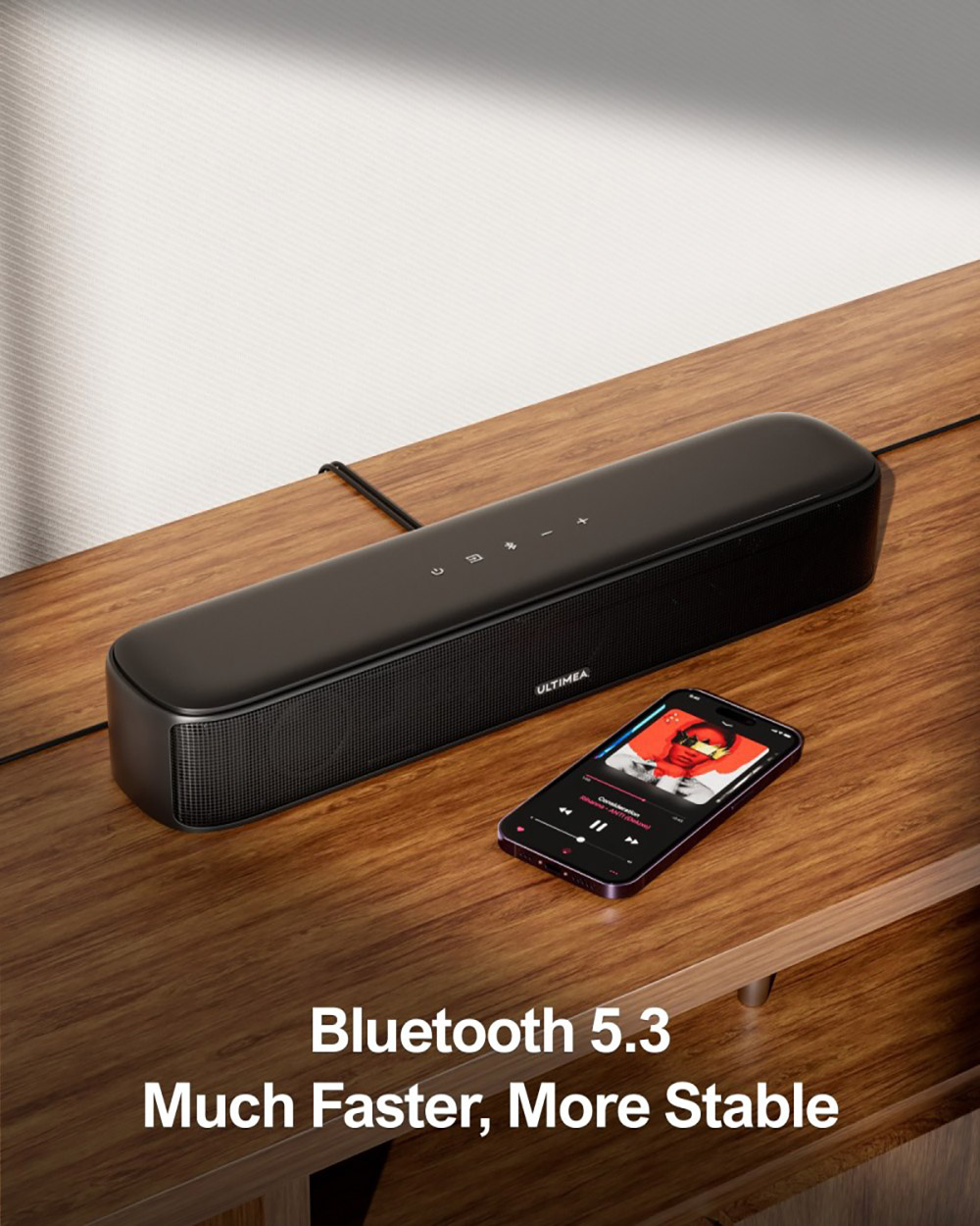 Ultimea Aura A40 7.1 Soundbar + 1 * Pair Steady 310 Speaker Stands, ovládanie aplikáciou, 10 pásiem nastavenia ekvalizéra, 121 prednastavených matíc EQ, Bluetooth 5.3, špičkový výkon 330 W