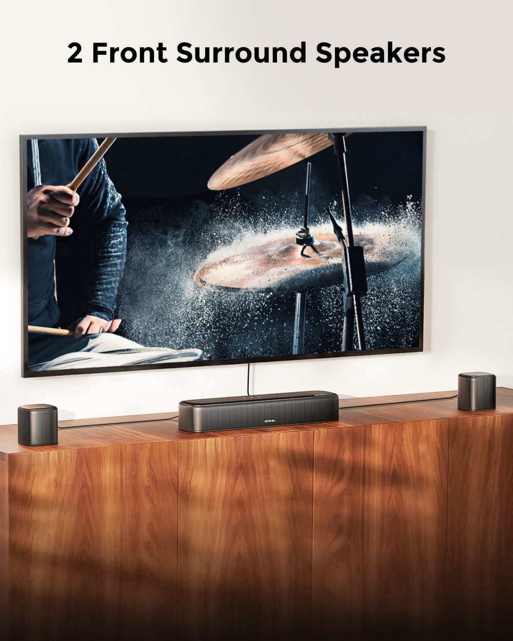 Ultimea Aura A60 7.1 Soundbar + 2 páry * Steady 310 reproduktorových stojanov, inteligentná aplikácia APP & hlasové ovládanie, technológia BassMX, špičkový výkon 350 W, HDMI eARC, 4 priestorové reproduktory, pre Smart TV