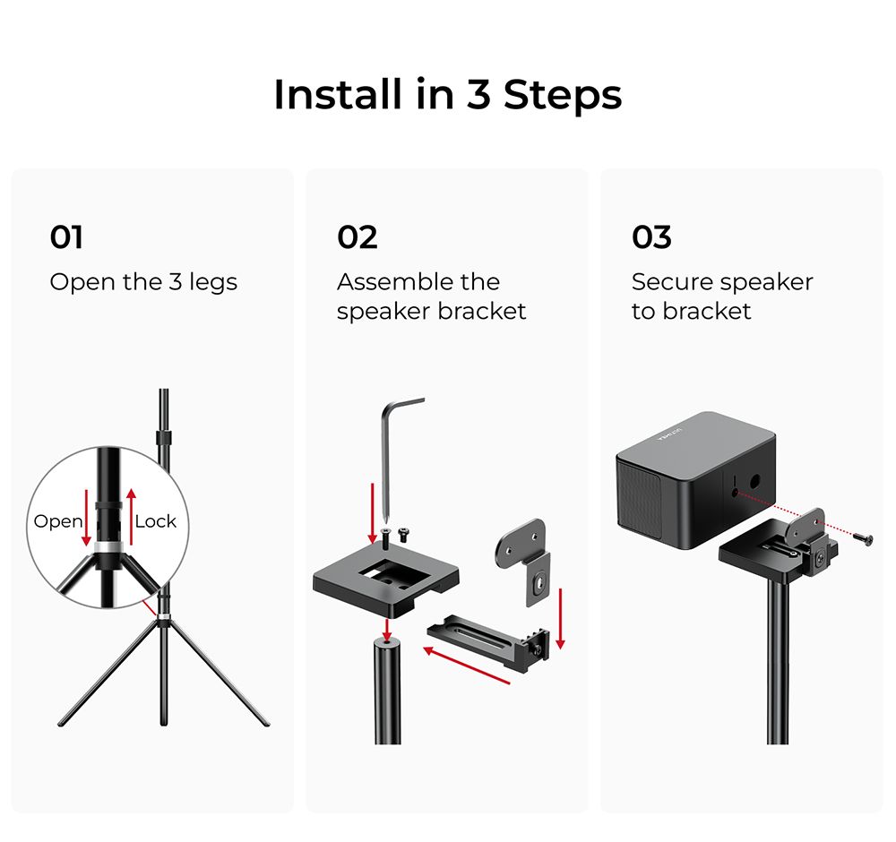 Ultimea Steady 310 Speaker Stands, Compatible with Poseidon and Aura Series