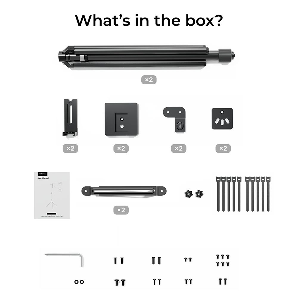 Ultimea Steady 310 Speaker Stands, Compatible with Poseidon and Aura Series