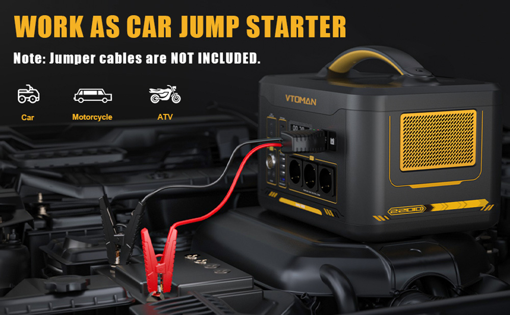 VTOMAN Jump 2200 Portable Power Station, 1548Wh LiFePO4 batéria, 2200W AC výstup, rozšíriteľný na 3096Wh