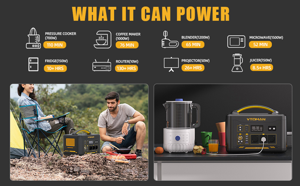Prenosná napájacia stanica VTOMAN Jump 2200, 1548Wh LiFePO4 batéria, 2200W výstup AC, rozšíriteľná na 3096Wh