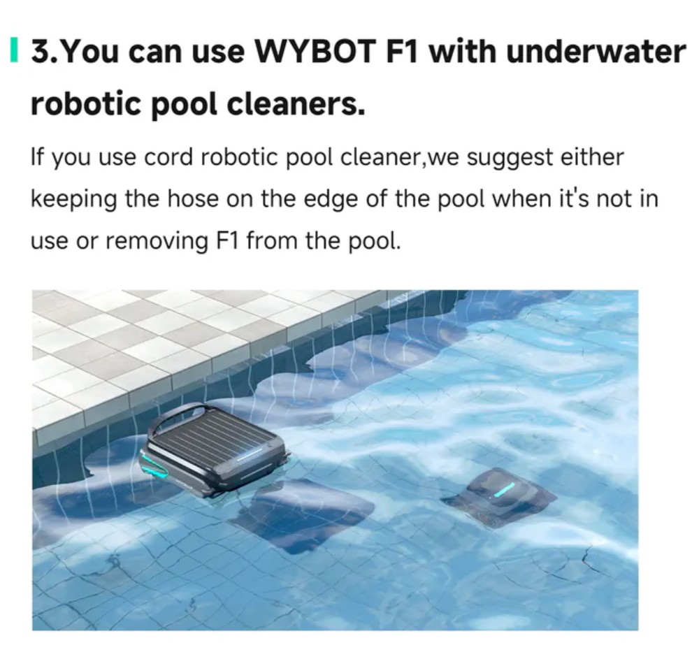 WYBOT F1 Solar Pool Skimmer Robot, 8H Runtime, App Control, Smart Obstacle Avoidance, Anti-Tangle/Leak/Strand, Edge Cleaning, Black