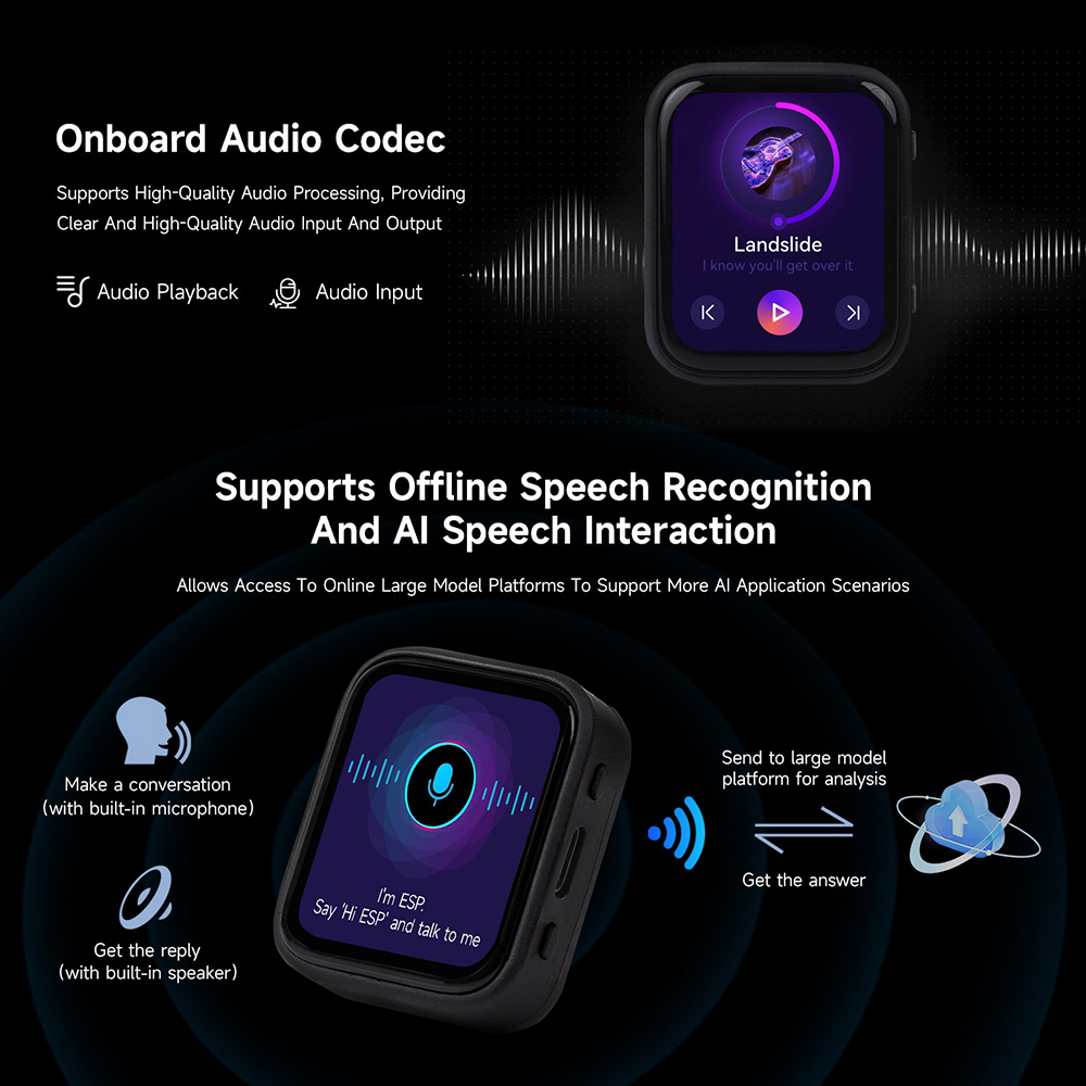 Waveshare ESP32-S3 1.8inch AMOLED Development Board, Touch Display, 32-bit LX7 Dual-core Processor, 368×448 Pixels, Accelerometer And Gyroscope Sensor, without Battery