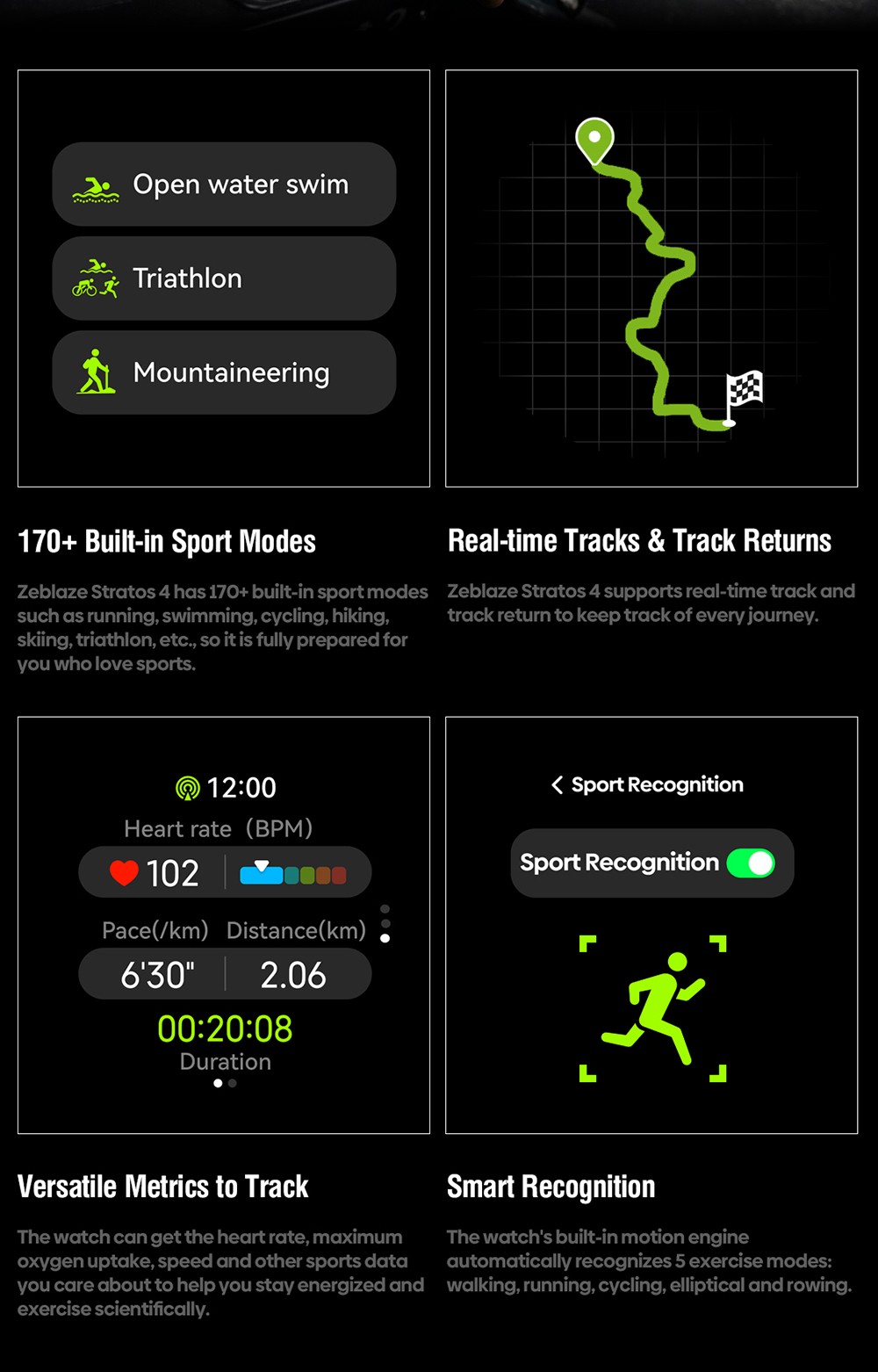 Zeblaze Stratos 4 Rugged Outdoor Smartwatch, 1.43 inch AMOLED Display, 6 Satellite Positioning Systems, Health Monitoring, 170+ Sports Modes, Up to 60 Days Battery Life, Bluetooth Calling - Orange