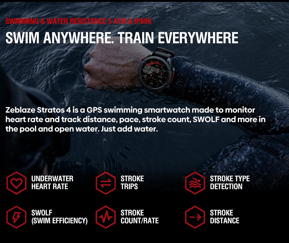 Zeblaze Stratos 4 Rugged Outdoor Smartwatch, 1.43 inch AMOLED Display, 6 Satellite Positioning Systems, Health Monitoring, 170+ Sports Modes, Up to 60 Days Battery Life, Bluetooth Calling - Orange