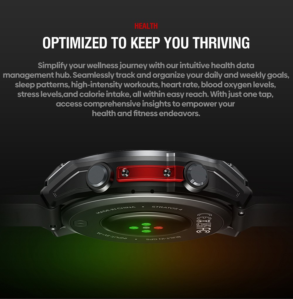 Zeblaze Stratos 4 Rugged Outdoor Smartwatch, 1.43 inch AMOLED Display, 6 Satellite Positioning Systems, Health Monitoring, 170+ Sports Modes, Up to 60 Days Battery Life, Bluetooth Calling - Orange