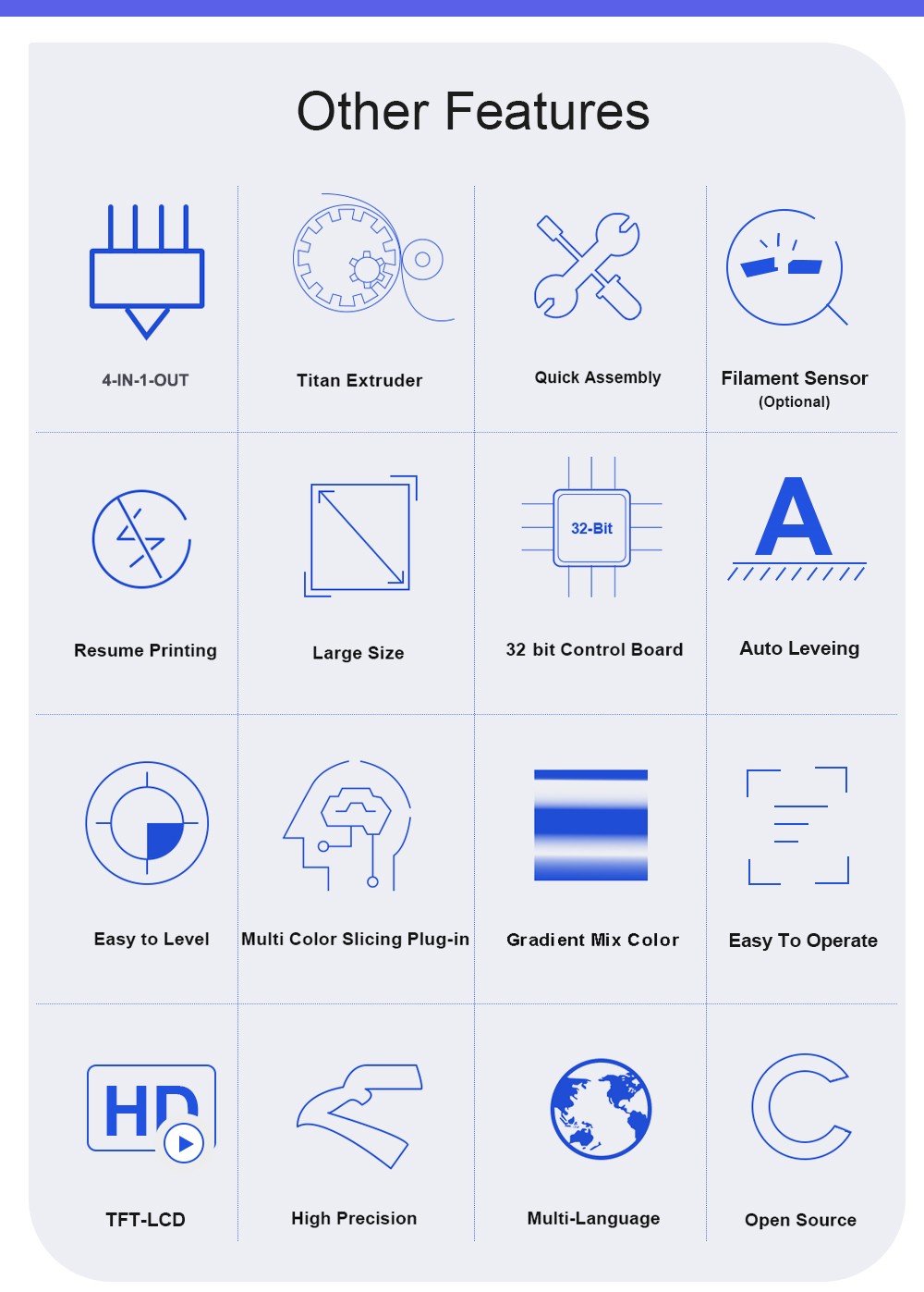 Refurbished Zonestar Z8PM4 Pro Extruder 4-IN-1-OUT Color-Mixing 3D Printer LCD Screen High Precision Resolution DIY Kit - Black