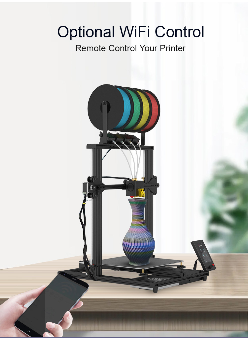 Refurbished Zonestar Z8PM4 Pro Extruder 4-IN-1-OUT Color-Mixing 3D Printer LCD Screen High Precision Resolution DIY Kit - Black