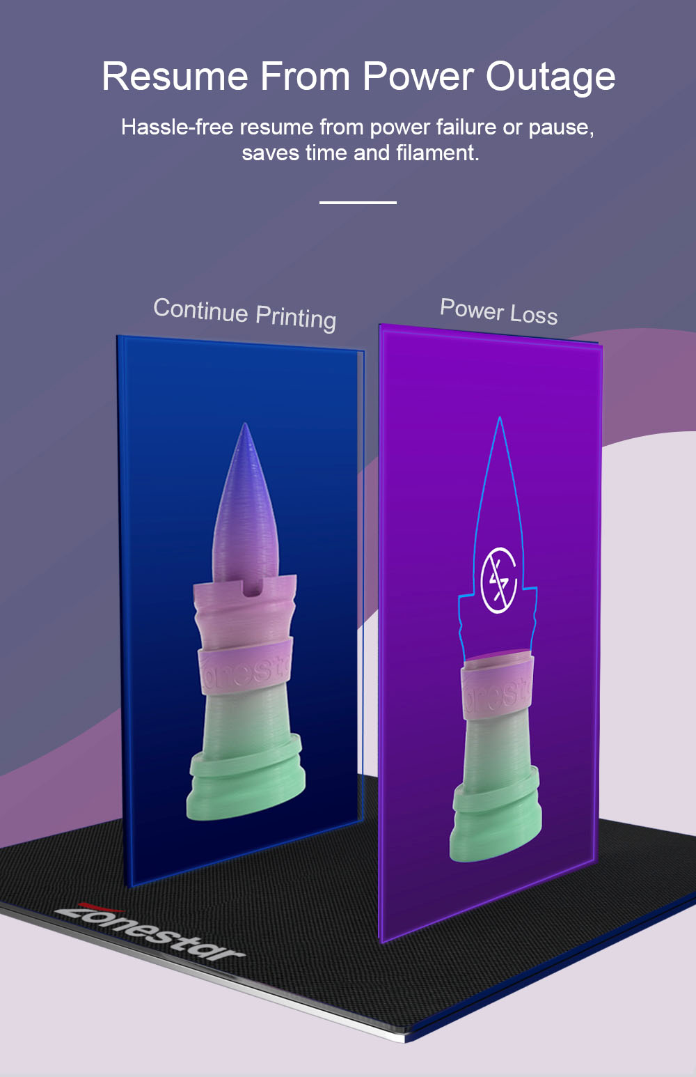 Refurbished Zonestar Z8PM4 Pro Extruder 4-IN-1-OUT Color-Mixing 3D Printer LCD Screen High Precision Resolution DIY Kit - Black