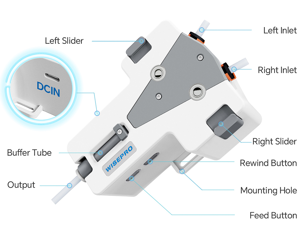WISEPRO 3D Printer Filament Buffer, 1.75mm PLA/ABS Compatible, for Creality K1/K2/Hi/Ender and Anycubic Kobra S1/K3M/K3C