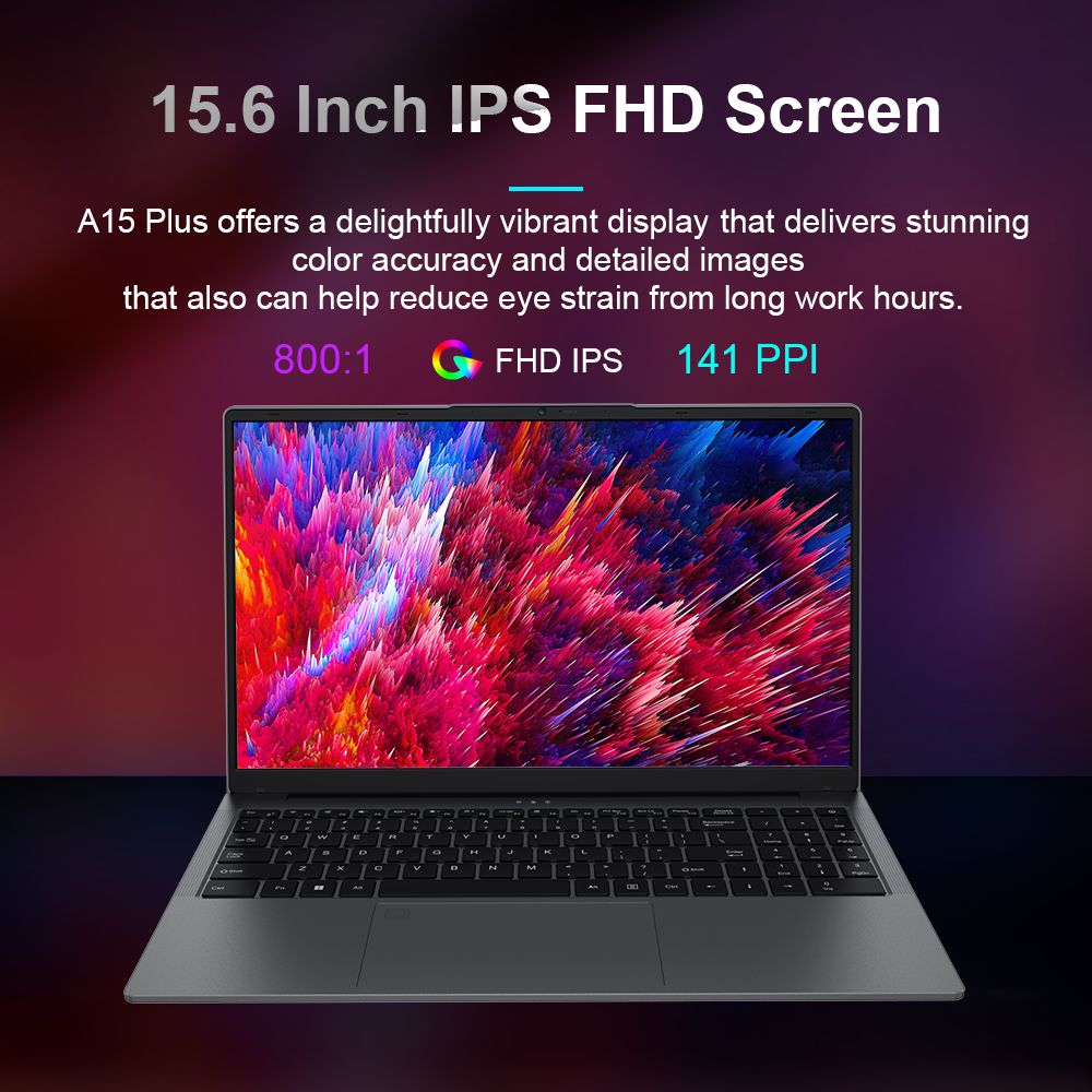 Ninkear A15 Plus Ordinateur portable 15,6 pouces, AMD Ryzen 7 5825U 8 cœurs 4,5 GHz, écran IPS 1920 x 1080, 32 Go de RAM, SSD 1 To, déverrouillage par empreinte digitale, Type-C complet*1, USB3.0*3, HDMI*1, lecteur de carte Micro SD*1, prise casque*1