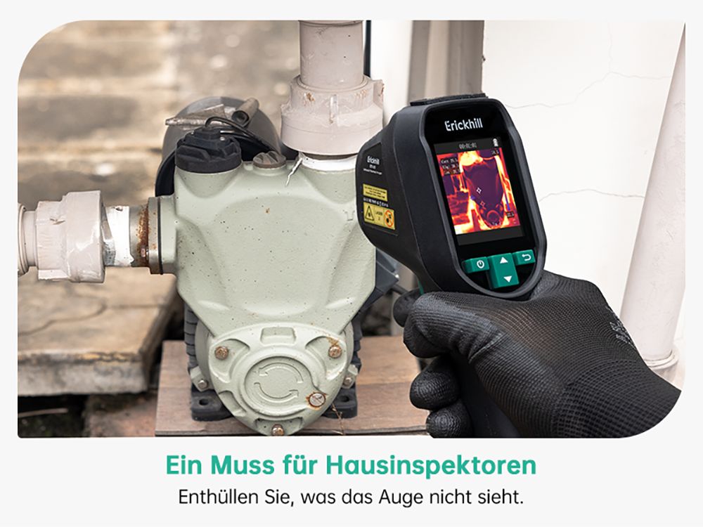 ERICKHILL ETI-01 Wärmebildkamera, 240×240 IR, 20Hz, -20°C bis 550°C Bereich, HVAC/Lecksucher, Laserpointer