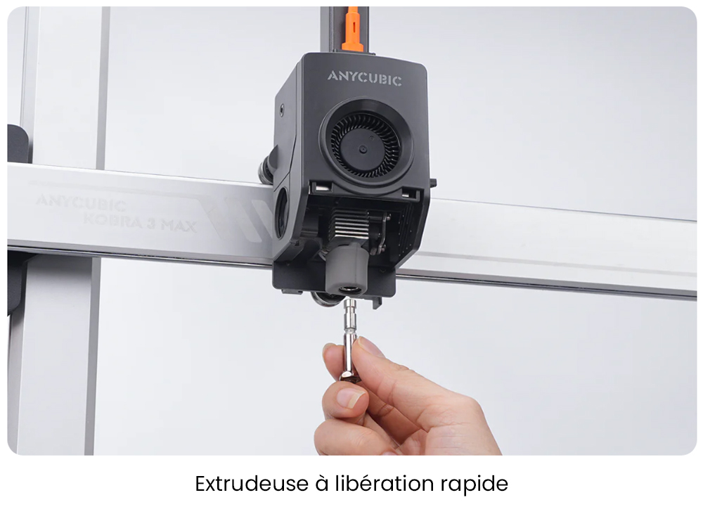 Anycubic Kobra 3 Max Imprimante 3D, 600mm/s Vitesse, Nivelage Auto, Impression 8 couleurs ACE Pro, 420*420*50mm