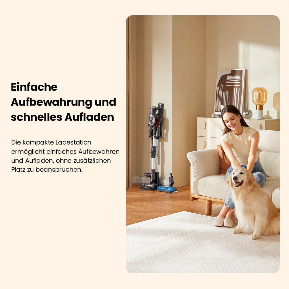 JIMMY JV9 Pro Aqua Staubsauger, kabellos, 160AW starke Saugleistung, 45min Laufzeit, HEPA-Filter, 0,6L Staubbeh&auml;lter, 500ml Wassertank, LED-Display, grau