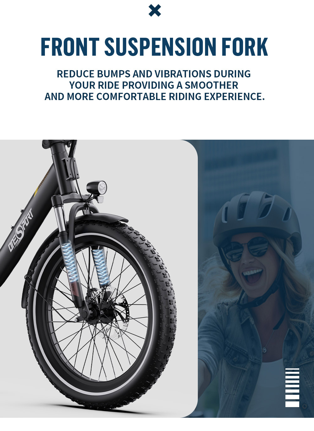 ONESPORT OT16-2 Elektrofahrrad, 250W Motor, 48V 17Ah Akku, 20x3,0 Zoll Reifen, 25km/h Höchstgeschwindigkeit, 120km Reichweite, Mechanische Scheibenbremsen - Schwarz Braun