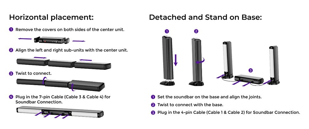 Ultimea Apollo S90 9.1-kanálový Soundbar, Dolby Atmos, 470W špičkový výkon, RGB osvetlenie, ovládanie aplikácií, 121 prednastavených matíc EQ, Bluetooth 5.3, odnímateľná konštrukcia