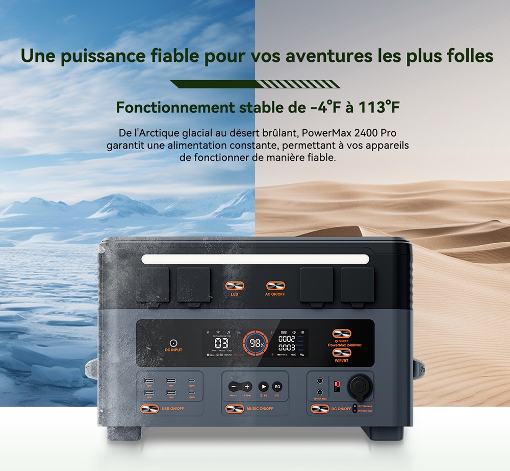 Blackview Oscal PowerMax 2400 Pro Station d'&Eacute;nergie, 2016Wh 2400W, LiFePO4 3500+ Cycles, Charge 1.2h, App Smart