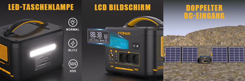 VTOMAN Jump 2200 Tragbares Powerstation, 1548Wh LiFePO4, 2200W AC, erweiterbar auf 3096Wh