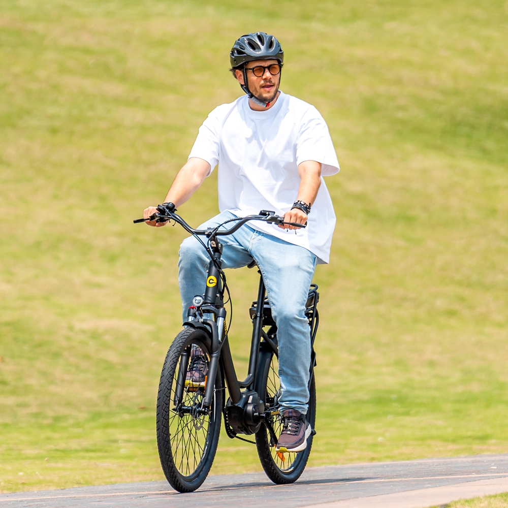 Elektrobicykel Eleglide C2, 250W motor so stredovým pohonom, 36V 13Ah batéria, 26-palcové pneumatiky, max. rýchlosť 25 km/h, dojazd 100 km, hydraulické kotúčové brzdy, odpruženie s uzamykaním, 7-rýchlostný prevod Shimano