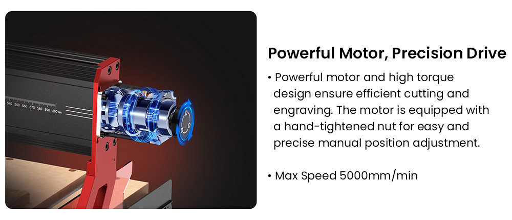 TWO TREES TTC6050 CNC Router Machine, 500W Spindle Motor, 4-Axis, 5000mm/min Speed, 600x500x100mm - EU Plug