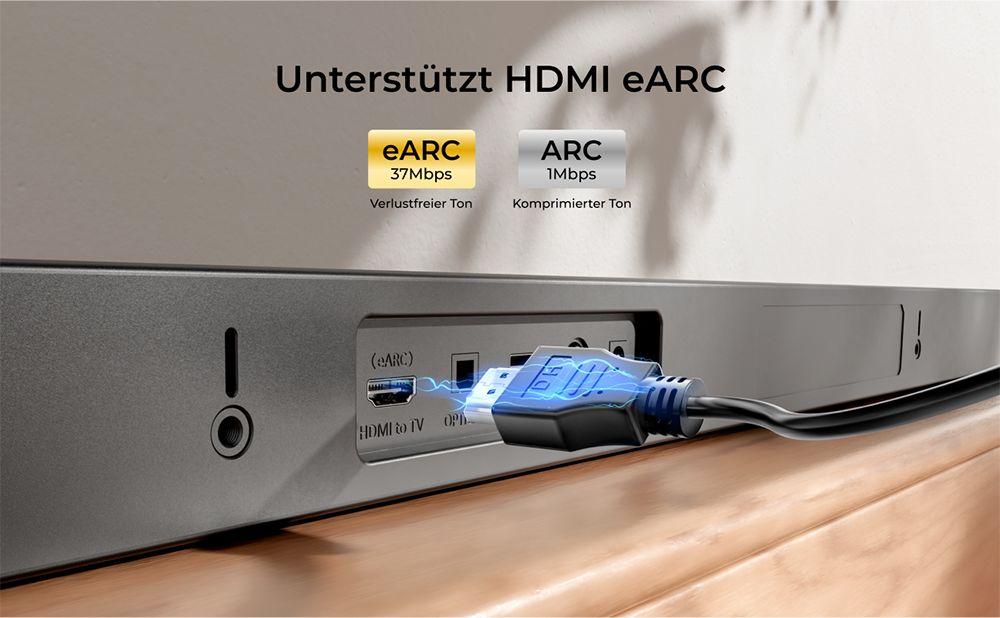 Ultimea Skywave F30 3.1.2 Soundbar, Dolby Atmos, App-Steuerung, 300 W Spitzenleistung, CEC-Funktion, Bluetooth 5.4, 10-Band-Grafik-Equalizer-Einstellungen, 121 voreingestellte EQ-Matrizen