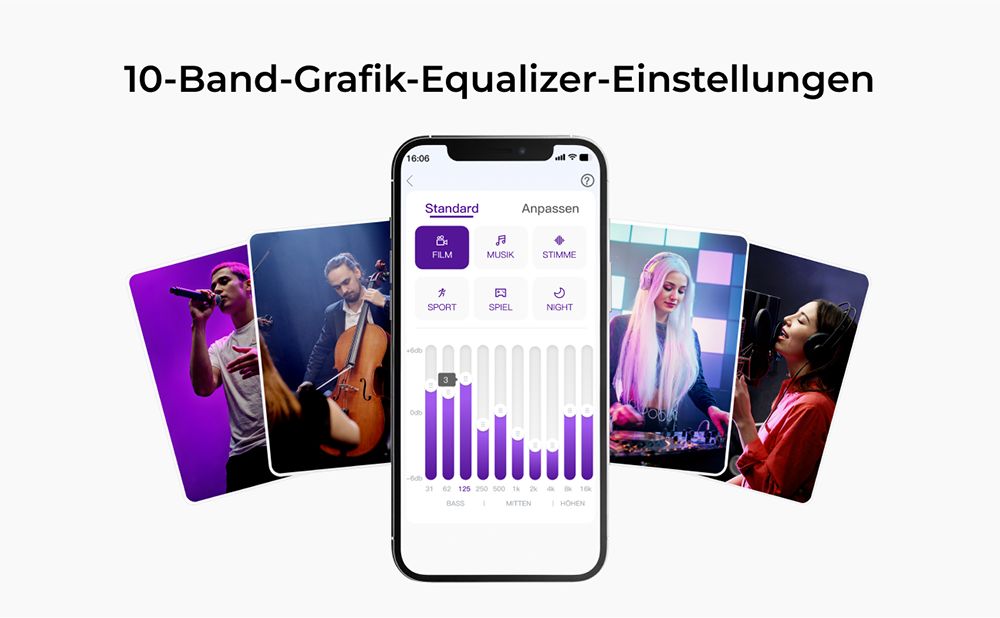 Ultimea Skywave F30 3.1.2 Soundbar, Dolby Atmos, App-Steuerung, 300 W Spitzenleistung, CEC-Funktion, Bluetooth 5.4, 10-Band-Grafik-Equalizer-Einstellungen, 121 voreingestellte EQ-Matrizen