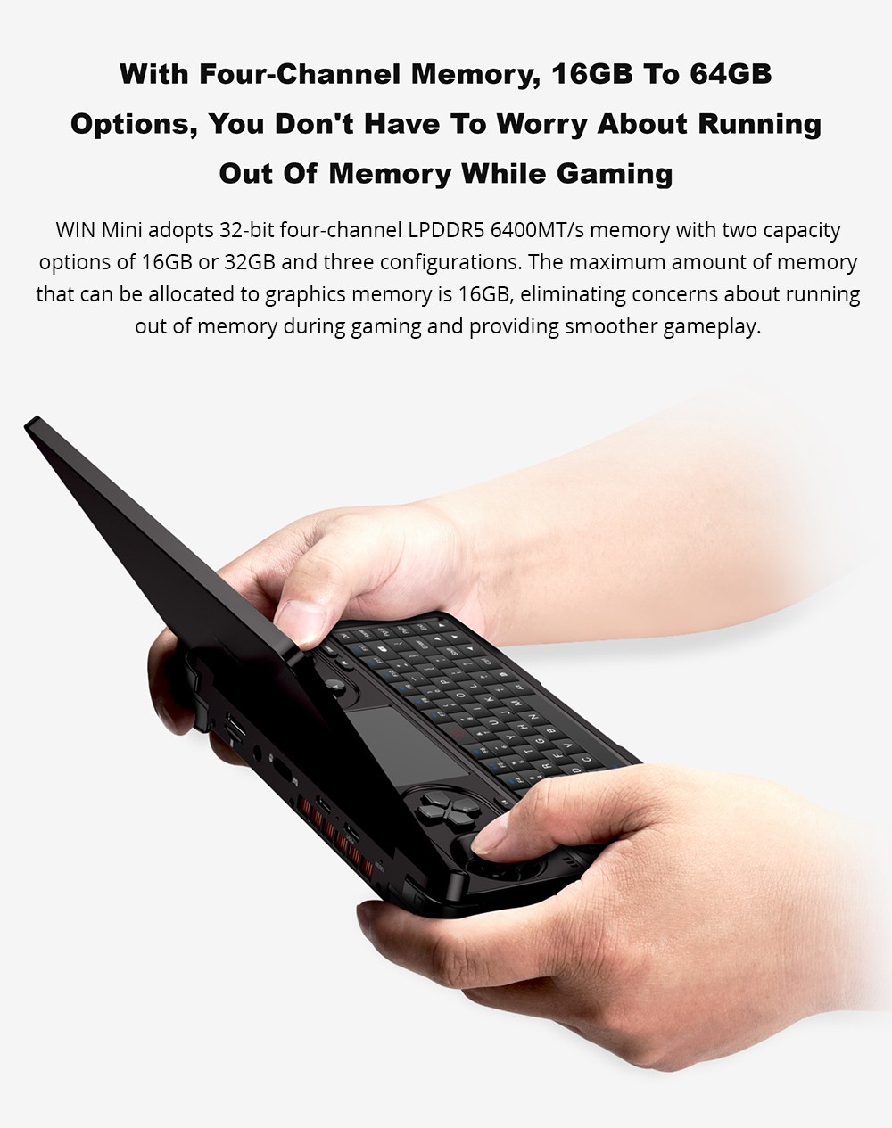 GPD WIN Mini 7-inch Handheld Game Console, AMD Ryzen 7 8840U, 120Hz, Support VRR, 32GB RAM 1TB SSD, Support USB4 & Graphics Card Expansion Dock, Full-Featured Type-C 65W Charging, 1*MicroSD, 1*USB3.2 Type-C 1*USB3.2 Type-A