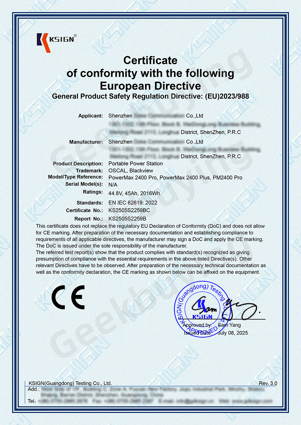 Blackview Oscal PowerMax 2400 Pro Hordozhat&oacute; Erőmű, 2016Wh 2400W, LiFePO4 3500+ ciklus, Dupla Hangsz&oacute;r&oacute;, 1.2H Gyorst&ouml;lt&eacute;s, Okos APP