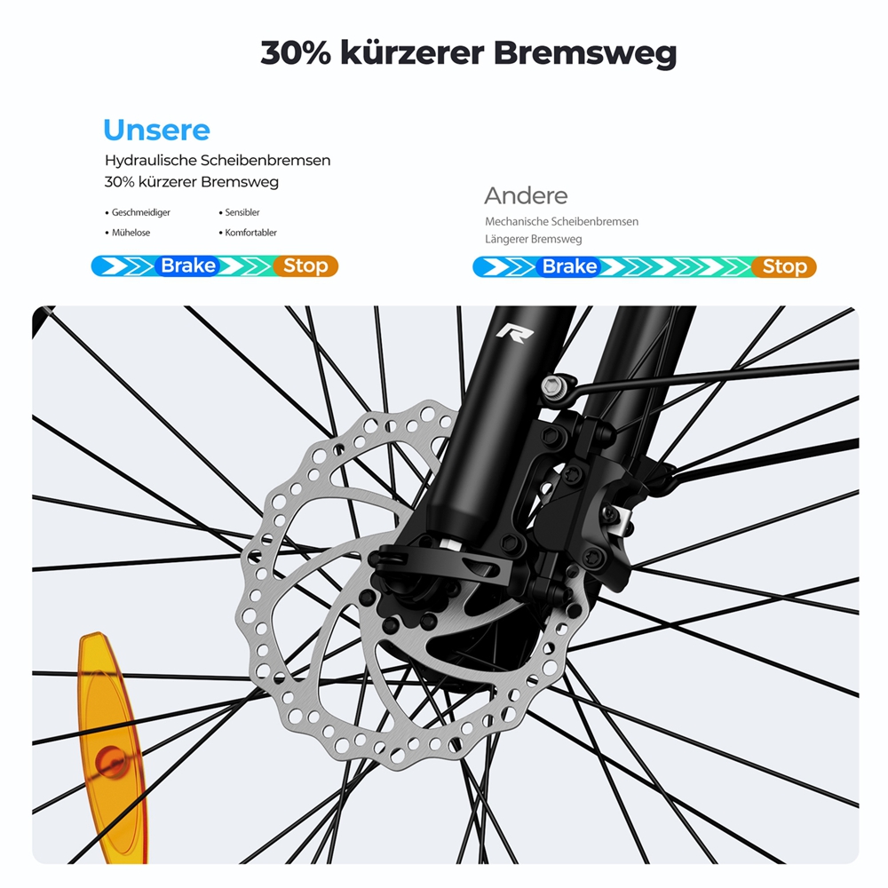 Foride Urbano 2 Elektrofahrrad, 250-W-Mittelmotor, 36-V-13-Ah-Akku, 26-Zoll-Reifen, 25 km/h H&ouml;chstgeschwindigkeit, 100 km Reichweite, hydraulische Scheibenbremse, Federung mit Sperre, Shimano 7-Gang