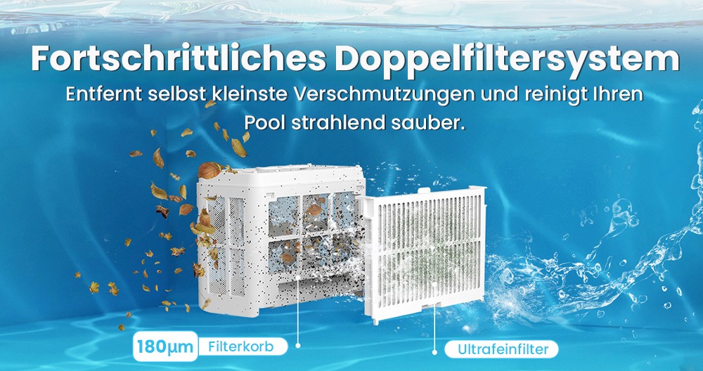 WYBOT C2 Kabelloser Pool-Staubsaugerroboter, Wand- und Wasserlinienreinigung, doppelte Reinigungsfiltration, f&uuml;r eingebaute Pools bis zu 235 m&sup2;, Schwarz/Gr&uuml;n