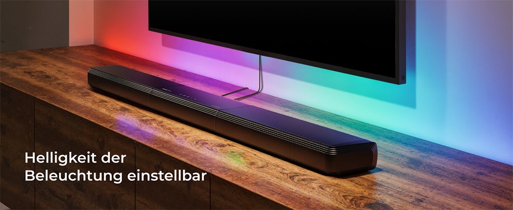 Ultimea Apollo S90 9.1-Kanal-Soundbar, Dolby Atmos, 470 W Spitzenleistung, RGB-Beleuchtung, App-Steuerung, 121 voreingestellte EQ-Matrizen, Bluetooth 5.3, abnehmbares Design