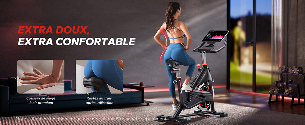 MERACH S38 V&eacute;lo d'exercice magn&eacute;tique, avec application auto-d&eacute;velopp&eacute;e, capacit&eacute; de charge 160kg & volant d'inertie 18kg, v&eacute;lo stationnaire pour salle de sport &agrave; domicile, Noir