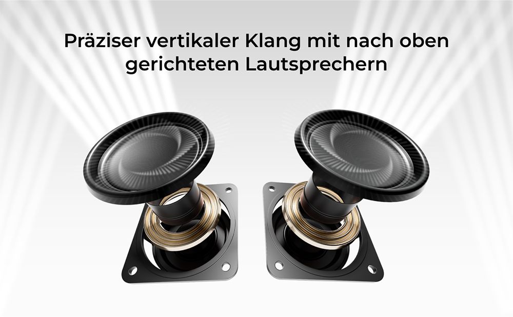Ultimea Skywave F30 3.1.2 Soundbar, Dolby Atmos, App-Steuerung, 300 W Spitzenleistung, CEC-Funktion, Bluetooth 5.4, 10-Band-Grafik-Equalizer-Einstellungen, 121 voreingestellte EQ-Matrizen