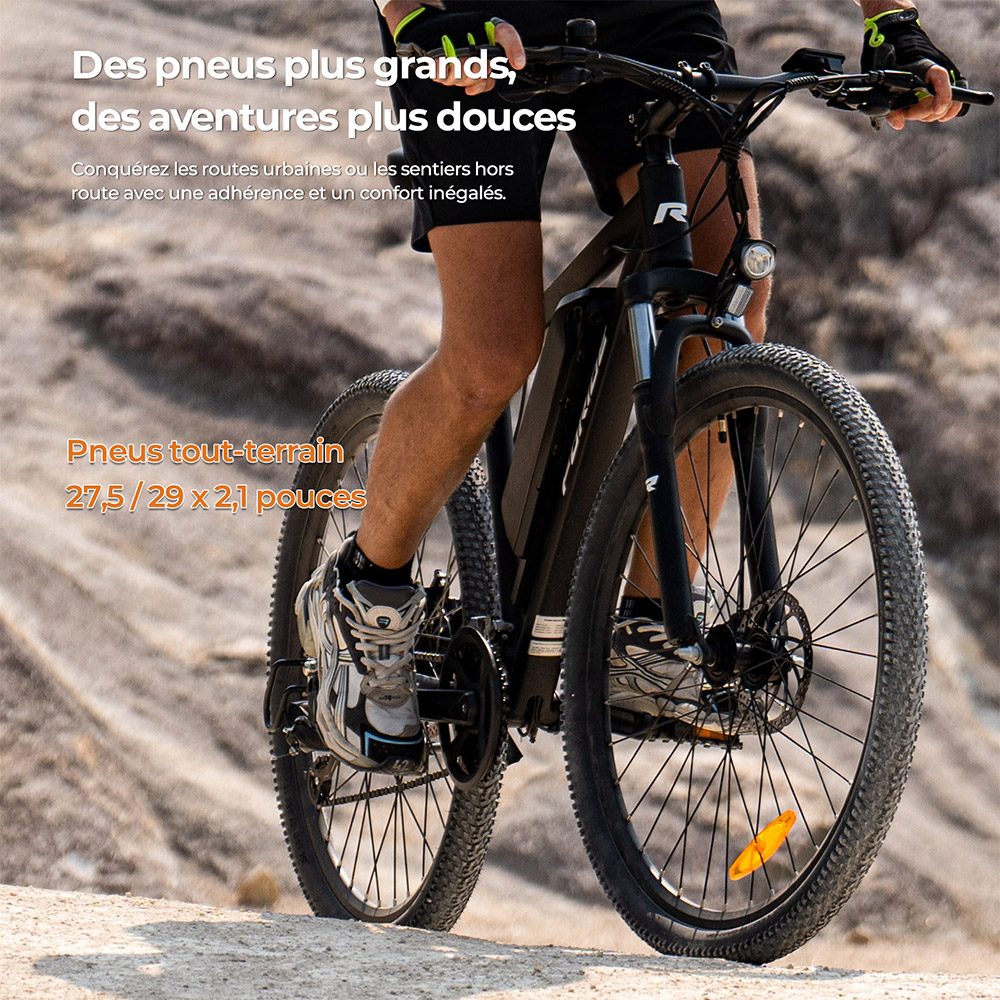 Foride Xtremer 1 Vélo électrique, moteur 250 W, batterie 36 V 13 Ah, pneus 29 pouces, vitesse maximale 25 km/h, autonomie maximale 100 km, freins à disque et freins à main, suspension avec blocage, transmission Shimano 21 vitesses