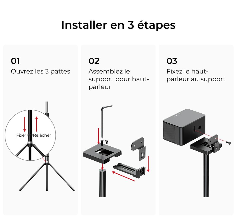 Ultimea Steady 310 Supports d'enceintes, compatibles avec les séries Poseidon et Aura