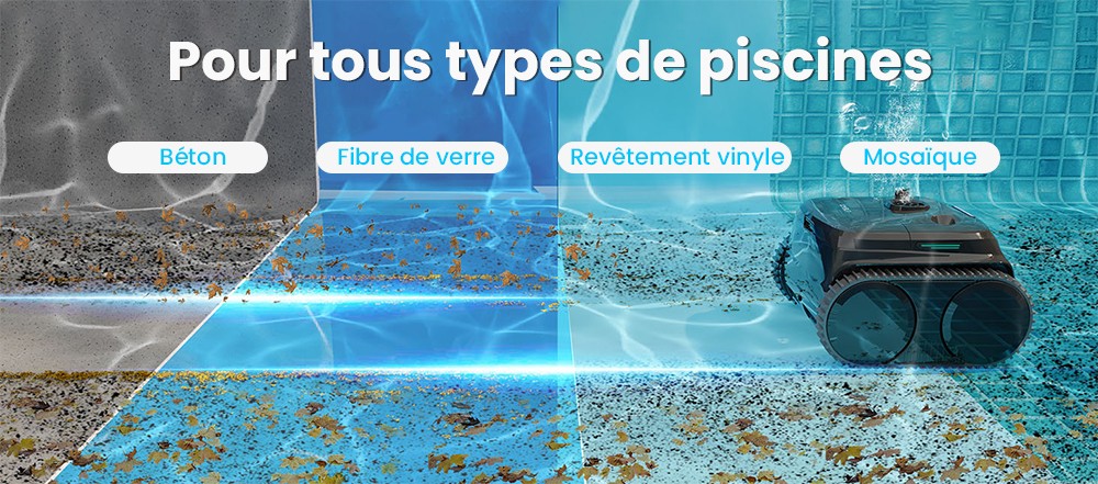 Aspirateur robot de piscine sans fil WYBOT C2, nettoyage des parois et des lignes de flottaison, double filtration de nettoyage, pour piscines creus&eacute;es jusqu'&agrave; 2512 pi2, noir vert