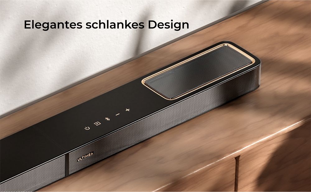 Ultimea Skywave F30 3.1.2 Soundbar, Dolby Atmos, App-Steuerung, 300 W Spitzenleistung, CEC-Funktion, Bluetooth 5.4, 10-Band-Grafik-Equalizer-Einstellungen, 121 voreingestellte EQ-Matrizen