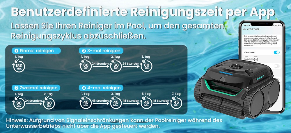 WYBOT C2 Kabelloser Pool-Staubsaugerroboter, Wand- und Wasserlinienreinigung, doppelte Reinigungsfiltration, f&uuml;r eingebaute Pools bis zu 235 m&sup2;, Schwarz/Gr&uuml;n
