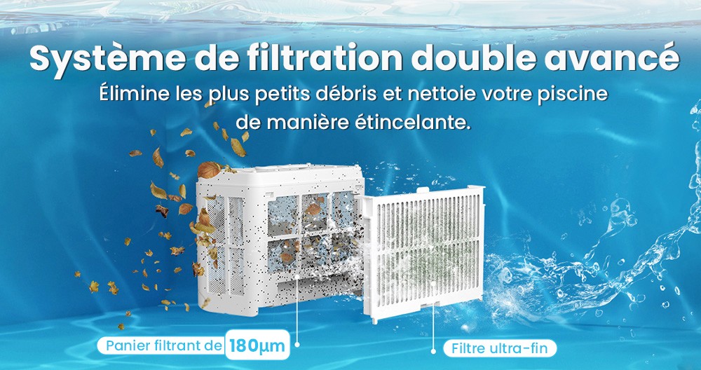 Aspirateur robot de piscine sans fil WYBOT C2, nettoyage des parois et des lignes de flottaison, double filtration de nettoyage, pour piscines creus&eacute;es jusqu'&agrave; 2512 pi2, noir vert