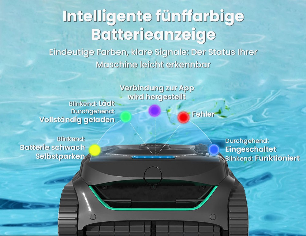 WYBOT C2 Kabelloser Pool-Staubsaugerroboter, Wand- und Wasserlinienreinigung, doppelte Reinigungsfiltration, f&uuml;r eingebaute Pools bis zu 235 m&sup2;, Schwarz/Gr&uuml;n